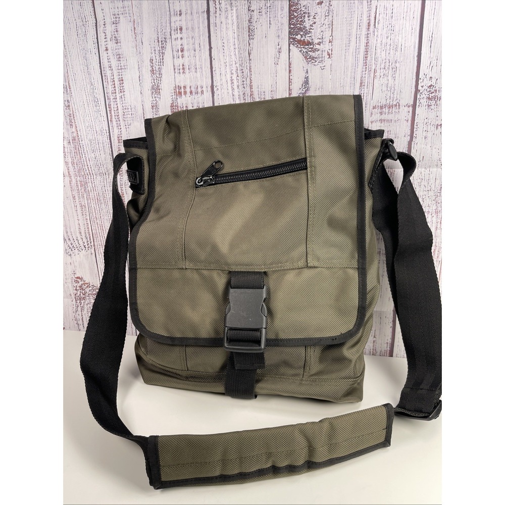 GAP 2004 Retro Y2K Green Nylon Crossbody Messenger Laptop Bag 15" EUC